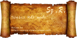 Szeicz Rómeó névjegykártya